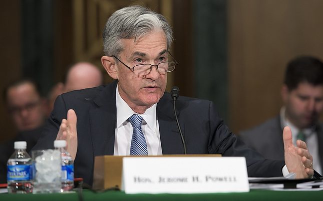 FOMC Chairman Jerome Powell testifying before Senate